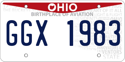 OH license plate GGX1983