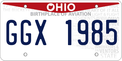 OH license plate GGX1985