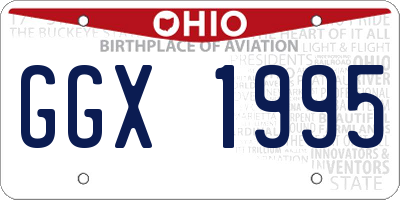 OH license plate GGX1995