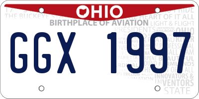OH license plate GGX1997