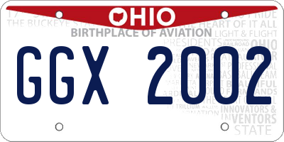 OH license plate GGX2002
