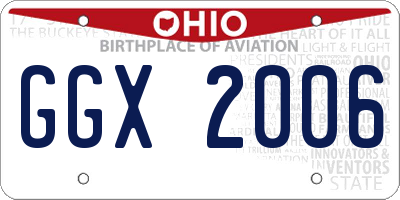 OH license plate GGX2006
