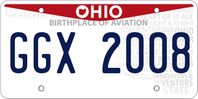 OH license plate GGX2008