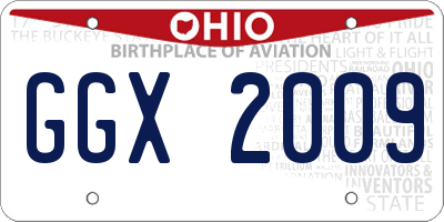 OH license plate GGX2009