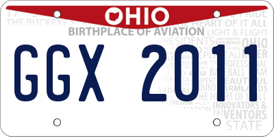 OH license plate GGX2011