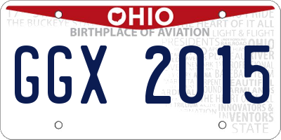 OH license plate GGX2015