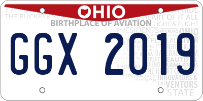 OH license plate GGX2019