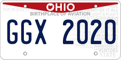 OH license plate GGX2020