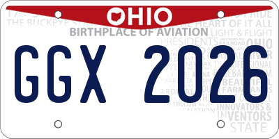 OH license plate GGX2026