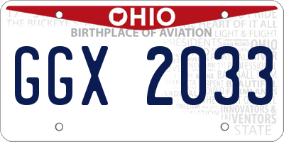 OH license plate GGX2033