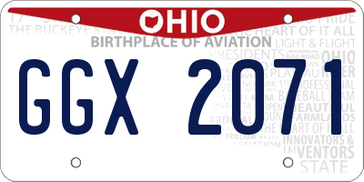 OH license plate GGX2071