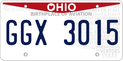 OH license plate GGX3015