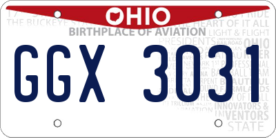OH license plate GGX3031