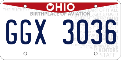 OH license plate GGX3036