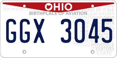 OH license plate GGX3045