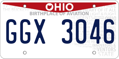 OH license plate GGX3046