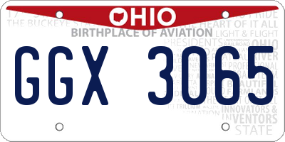 OH license plate GGX3065