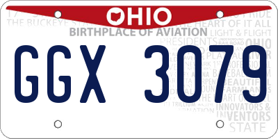 OH license plate GGX3079
