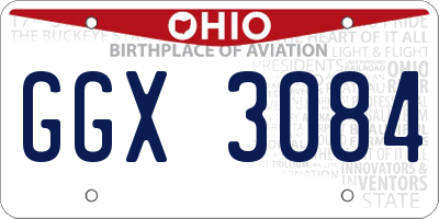 OH license plate GGX3084