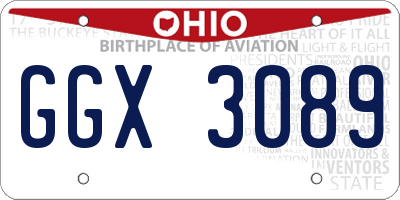 OH license plate GGX3089