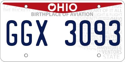 OH license plate GGX3093