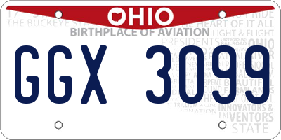 OH license plate GGX3099
