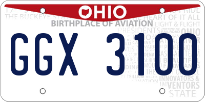 OH license plate GGX3100