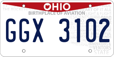 OH license plate GGX3102