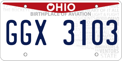 OH license plate GGX3103