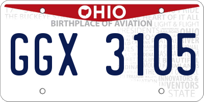 OH license plate GGX3105