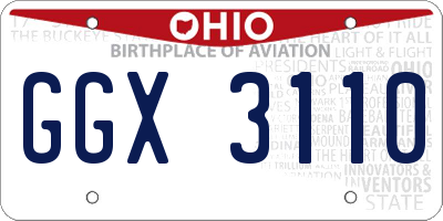 OH license plate GGX3110