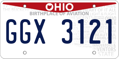 OH license plate GGX3121