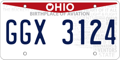 OH license plate GGX3124