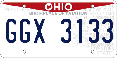 OH license plate GGX3133