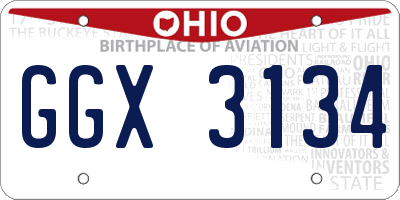 OH license plate GGX3134