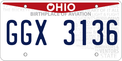 OH license plate GGX3136