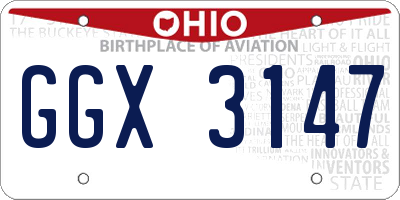 OH license plate GGX3147