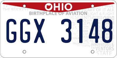 OH license plate GGX3148