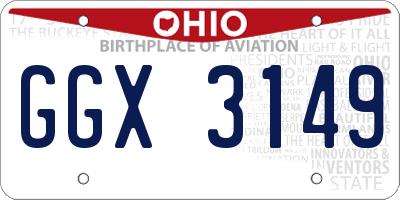 OH license plate GGX3149