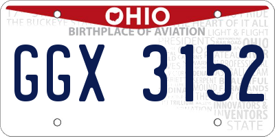 OH license plate GGX3152