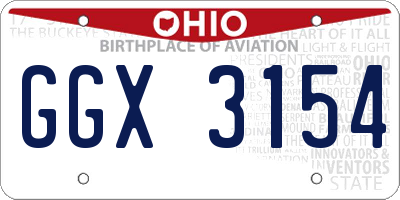 OH license plate GGX3154
