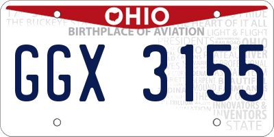 OH license plate GGX3155