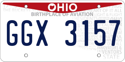 OH license plate GGX3157
