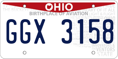 OH license plate GGX3158