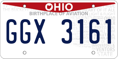 OH license plate GGX3161