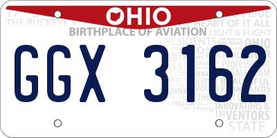 OH license plate GGX3162