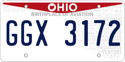 OH license plate GGX3172