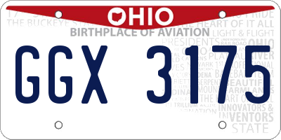 OH license plate GGX3175