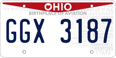 OH license plate GGX3187