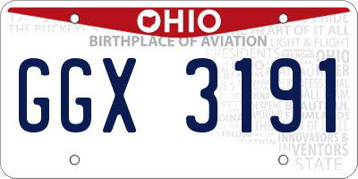 OH license plate GGX3191